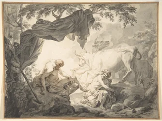 Illustraties bij de Metamorfosen van Ovidius, Jupiter en Io, vermomd als een witte koe